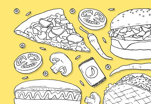 Fast Food:Ugdduxsgvr4= Food Coloring Pages